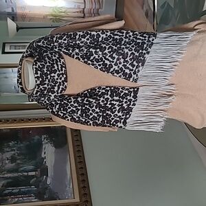 Leopard Print Scarf with Fringe ❤️